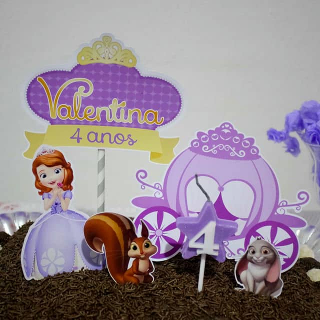 Topo De Bolo Princesa Sofia 01 Silhouette - Festas Infantil